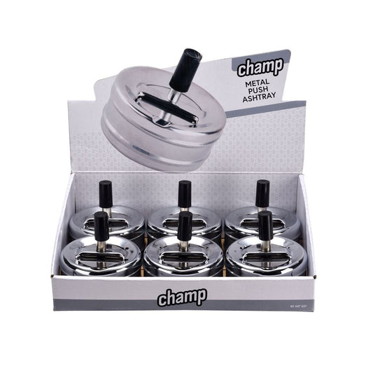 CHAMP METAL PUSH ASHTRAY 9CM DL-6