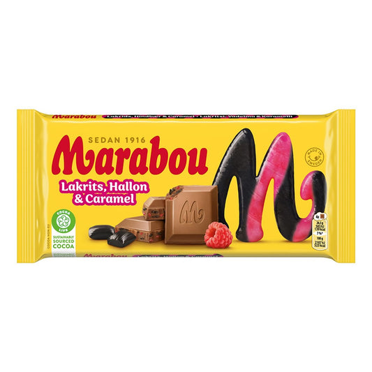 Marabou Lakrits hallon&caramel chokladkaka 160gx16g